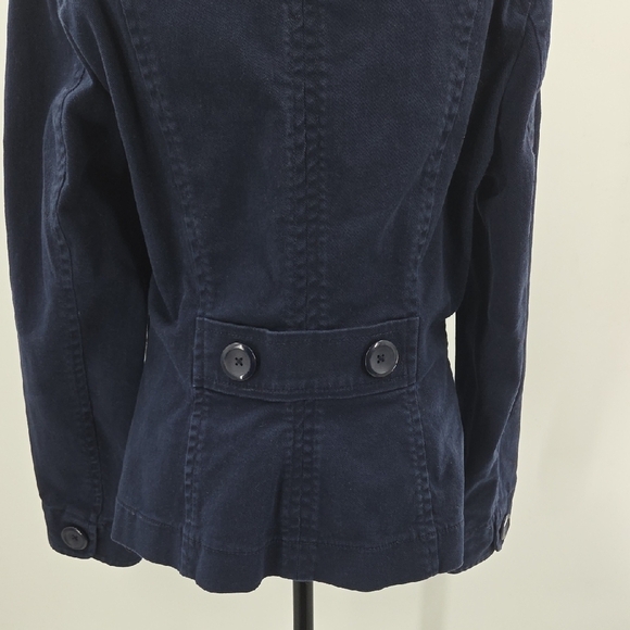 H&M Dark Blue Denim Pea Coat - Picture 14 of 15